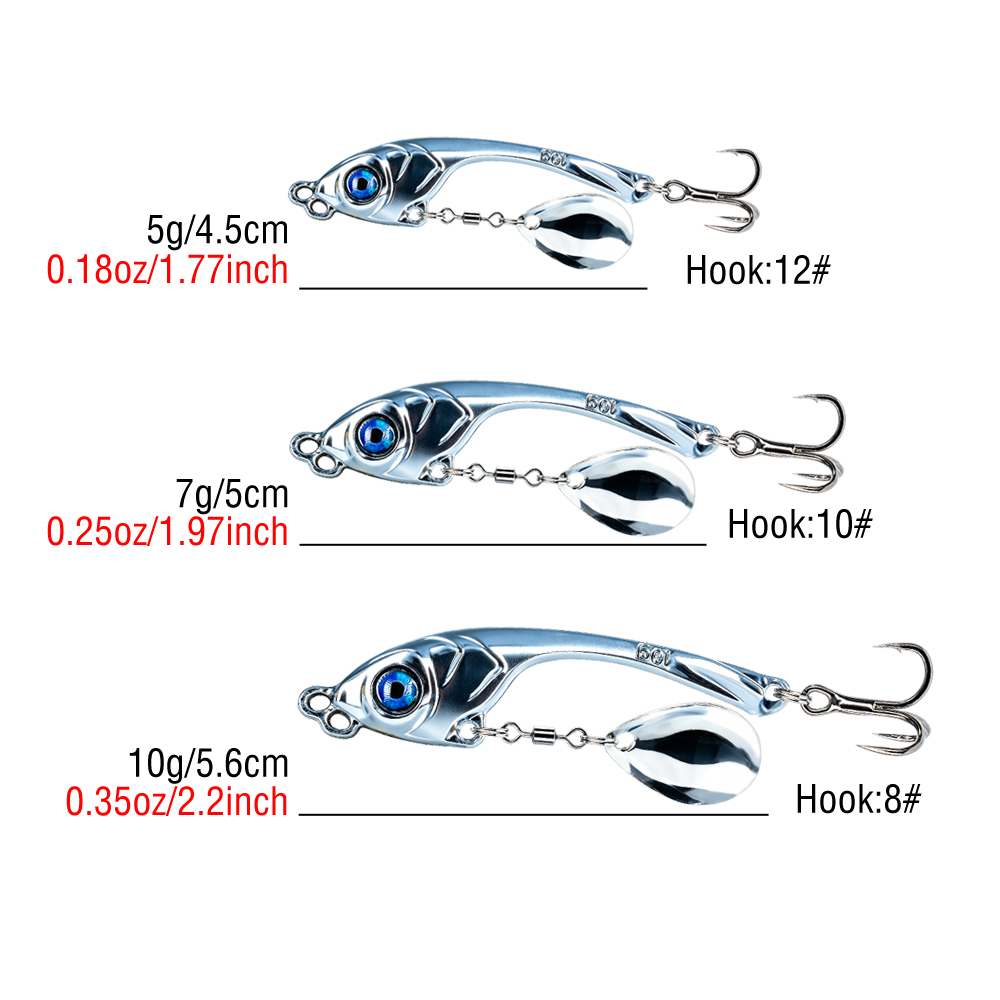 10개/박스 이중 홀 메탈 VIB 루어 5g 7g 10 - Fishing Lure Spinnerbait 리뷰 및 가격