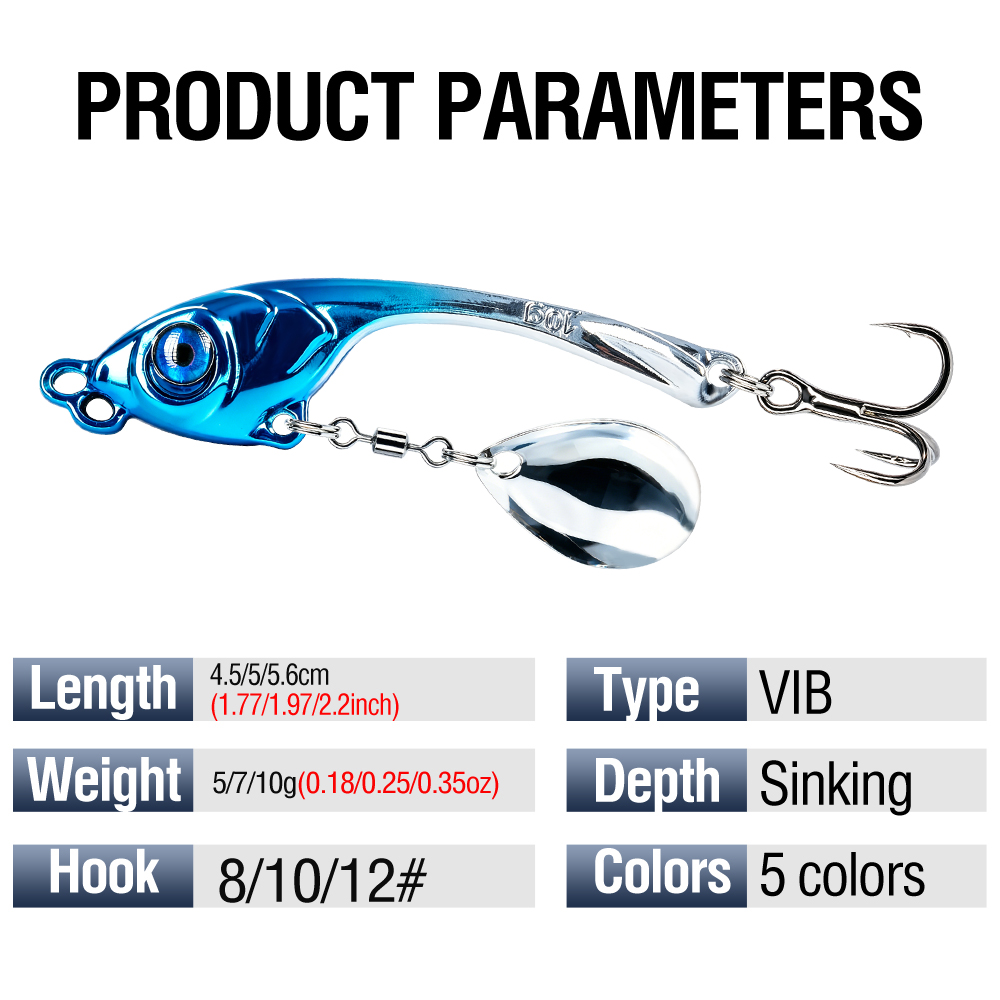 10개/박스 이중 홀 메탈 VIB 루어 5g 7g 10 - Fishing Lure Spinnerbait 리뷰 및 가격